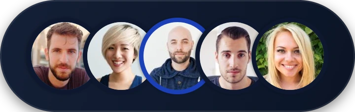 Portraits of five founders who work with Pantheon Solutions