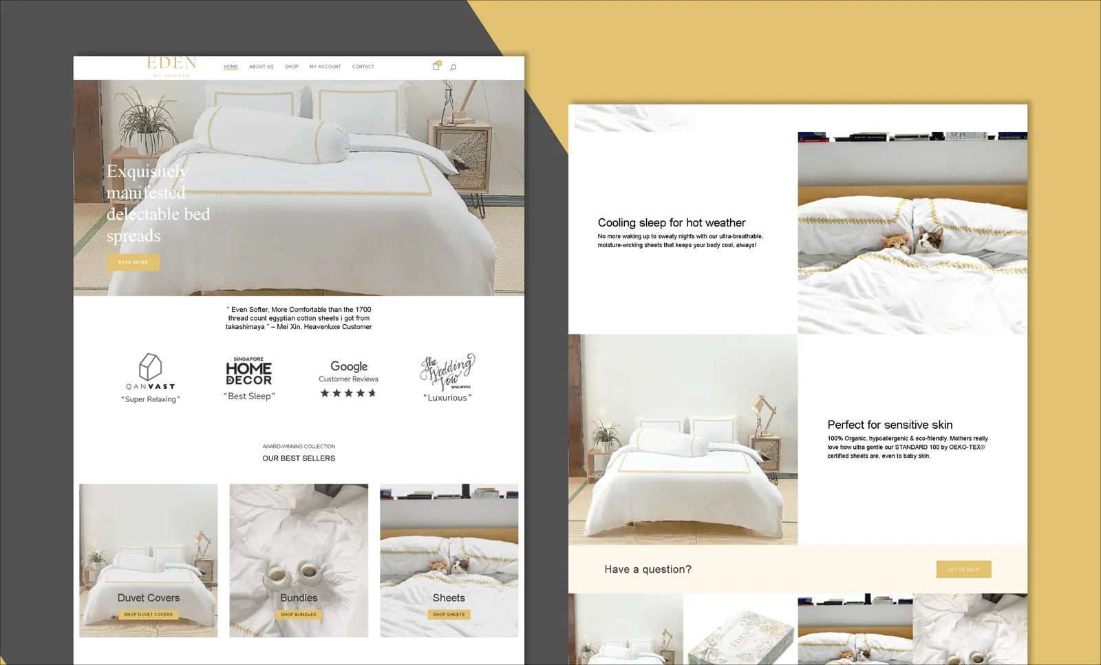 EDEN by Andrea website design mockups